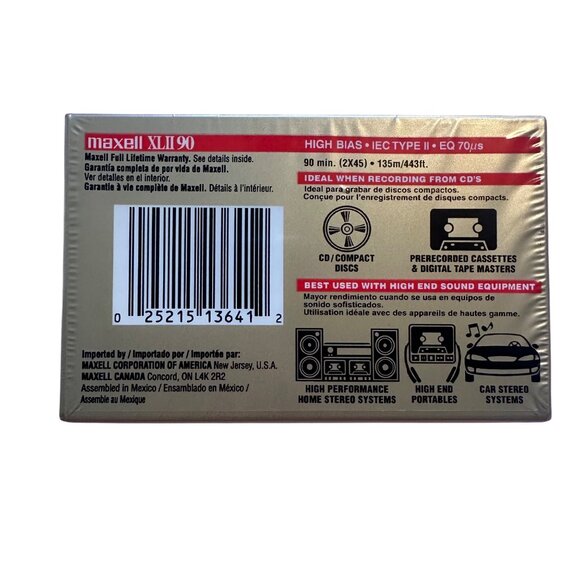 Maxell XLII 90 High Bias Audio Cassette Tapes 3-Pack 90 Minutes - Picture 2 of 4